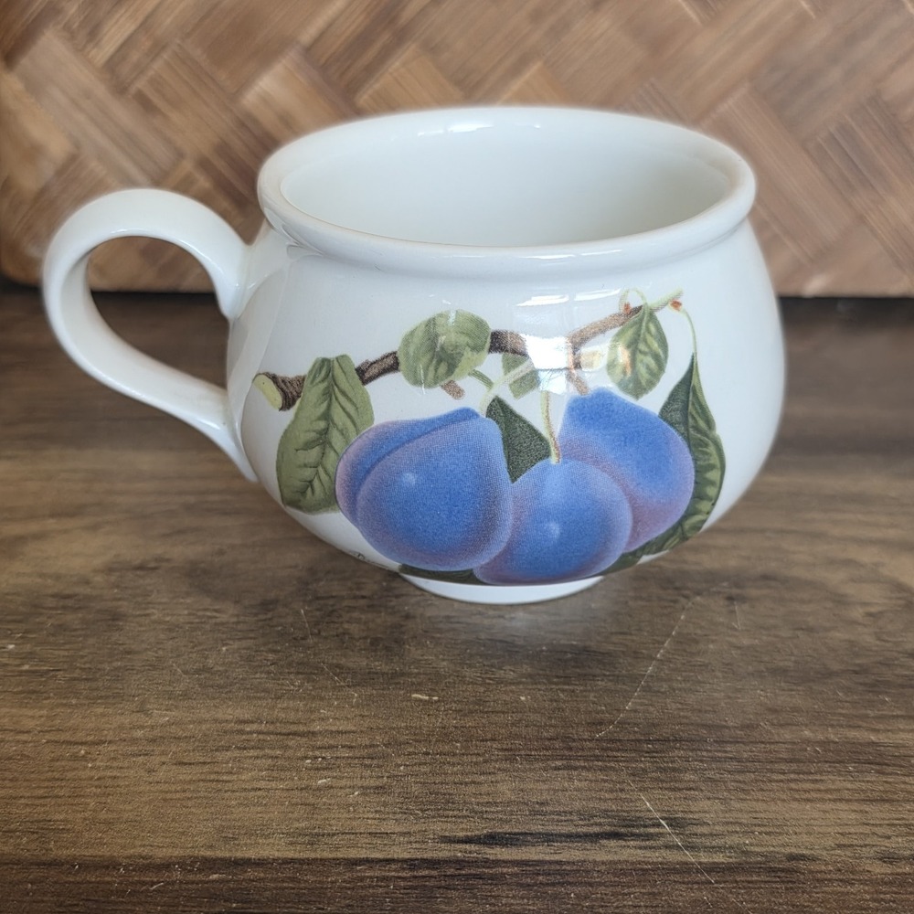 Portmeirion Pomona Cup Coffee Mug Plum Decorative Collectible Pottery England